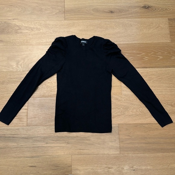 Express Sweaters - Black puff sleeve sweater